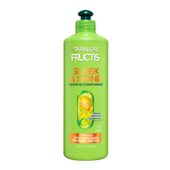 Garnier Fructis Sleek & Shine leave-in bottle for frizz control.