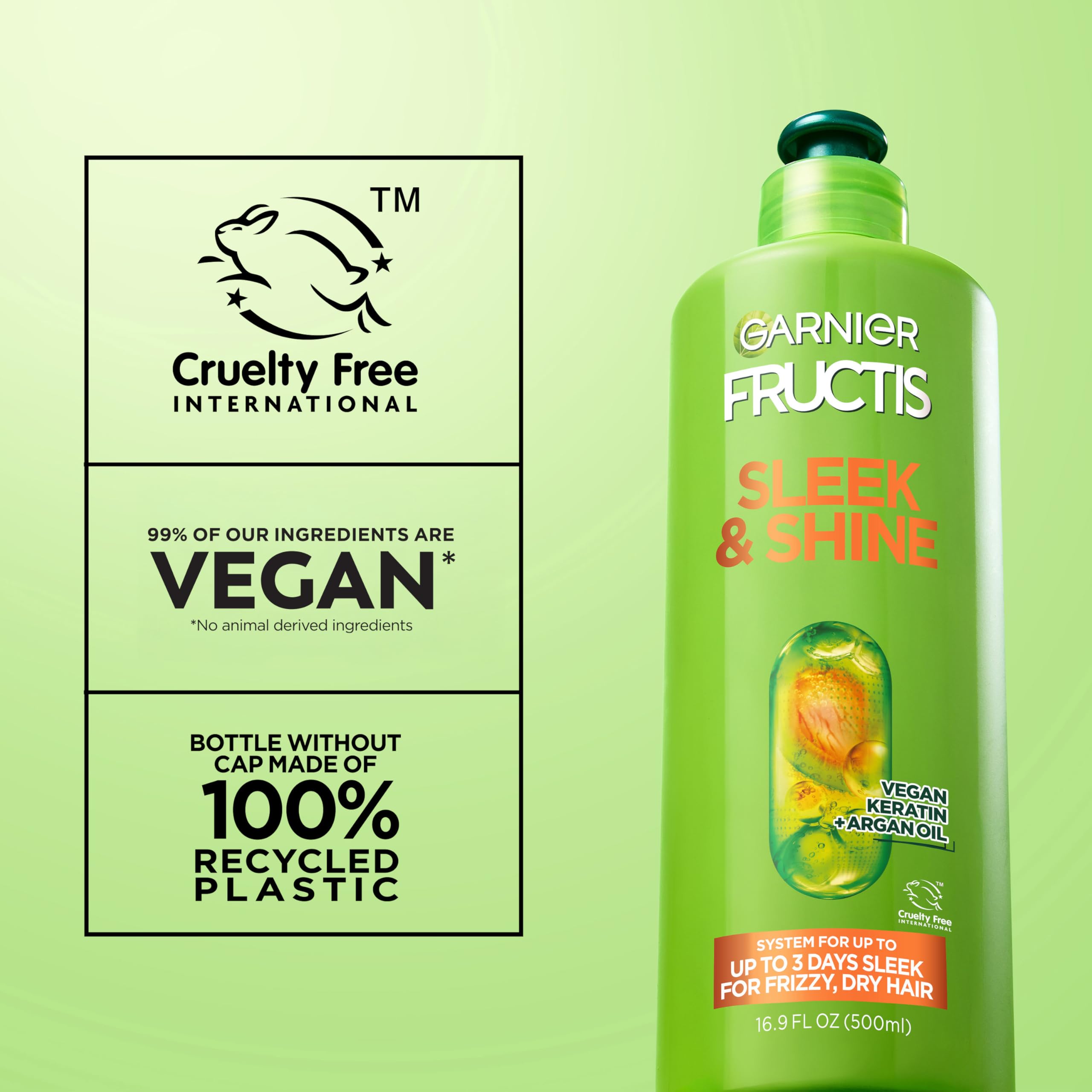Garnier Fructis Sleek & Shine leave-in texture close-up.