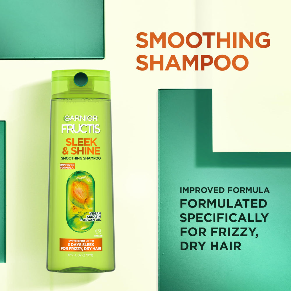 Garnier Fructis Sleek & Shine travel-size conditioner for quick styling.