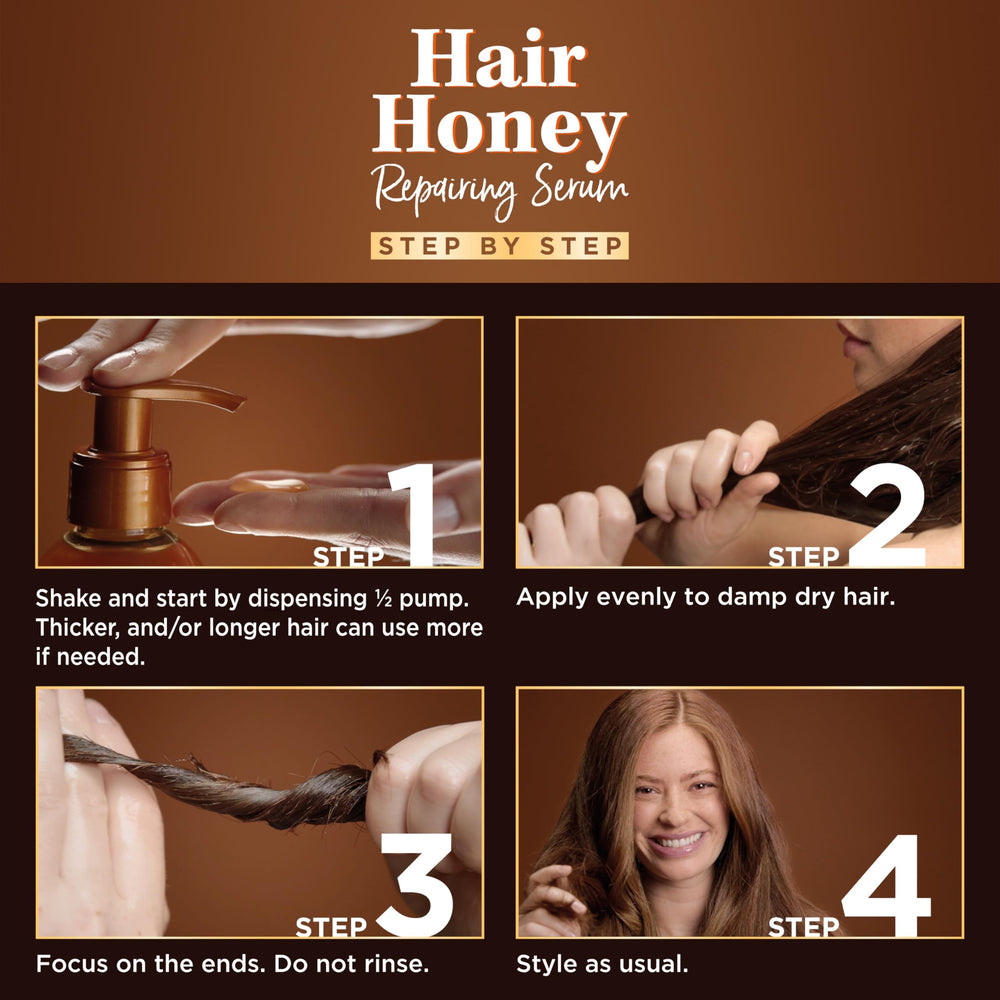 Garnier Serum on hair ends showing repair and smoother texture.