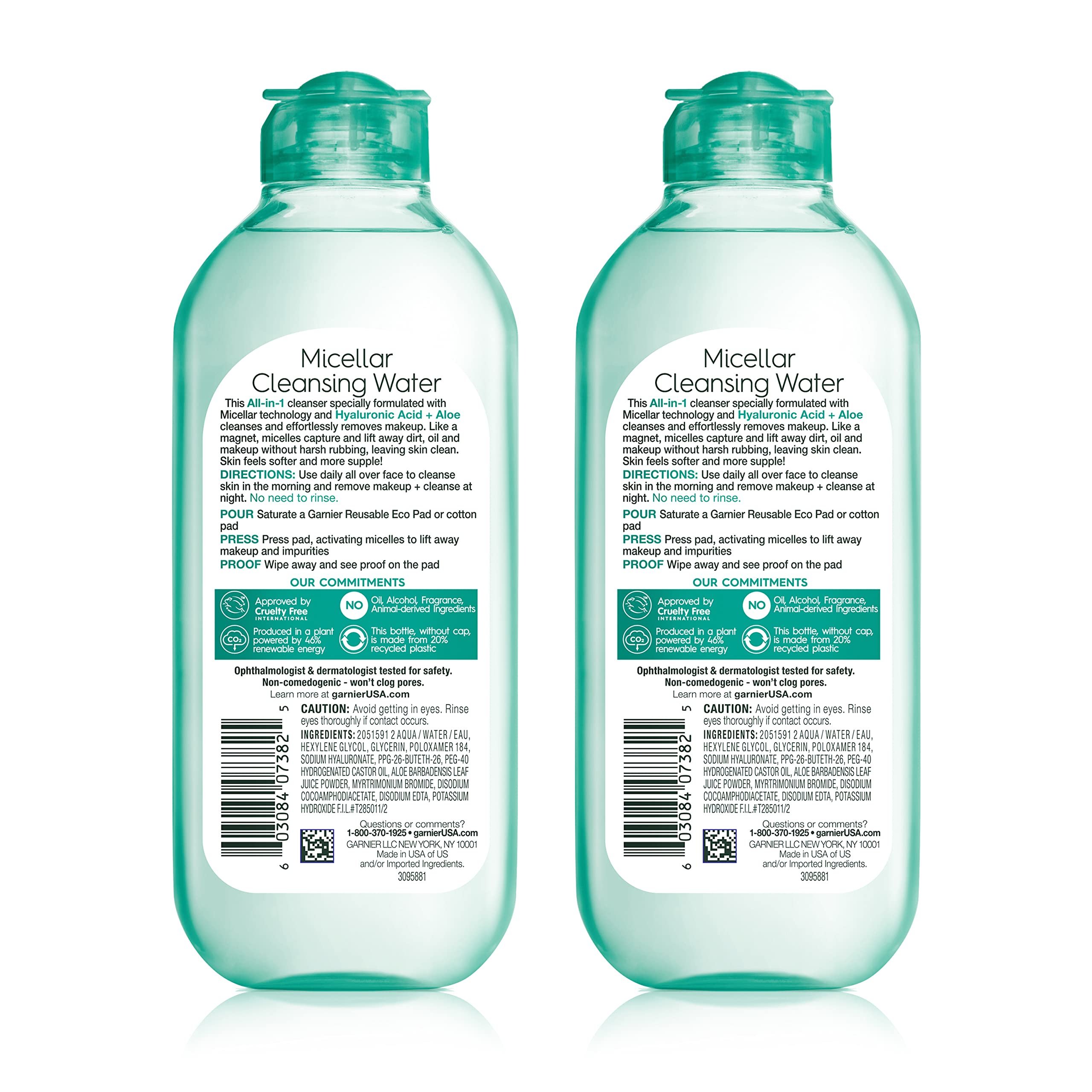 Garnier micellar water two-pack on shelf for daily cleansing