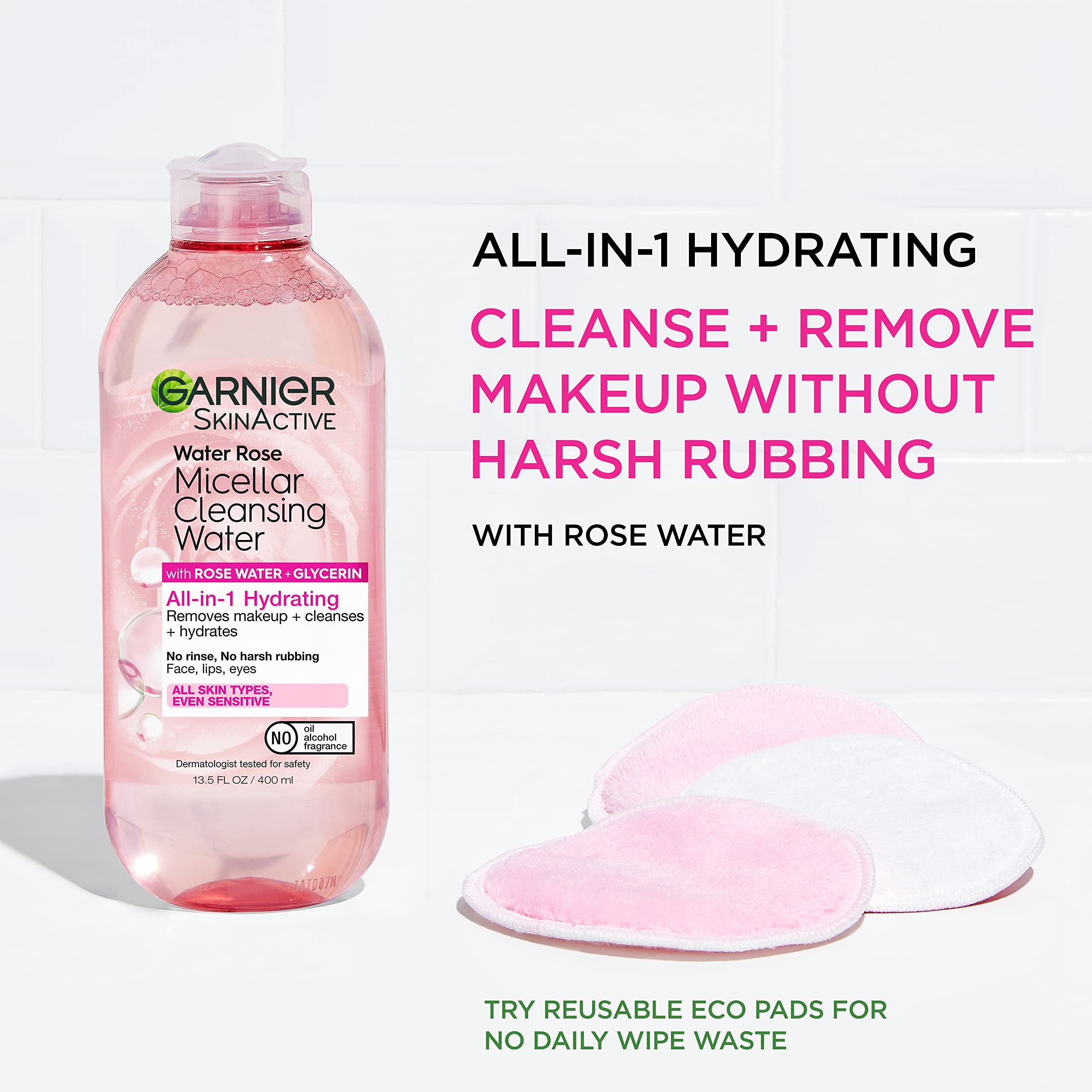 Garnier Micellar Water hydrates while cleansing the skin.