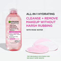 Garnier Micellar Water hydrates while cleansing the skin.