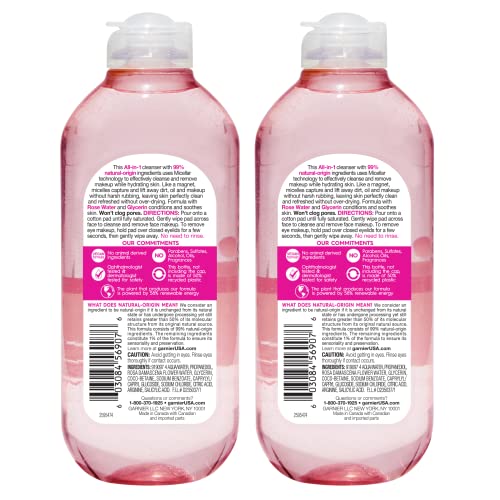 Garnier Micellar Water removes makeup for all skin types.