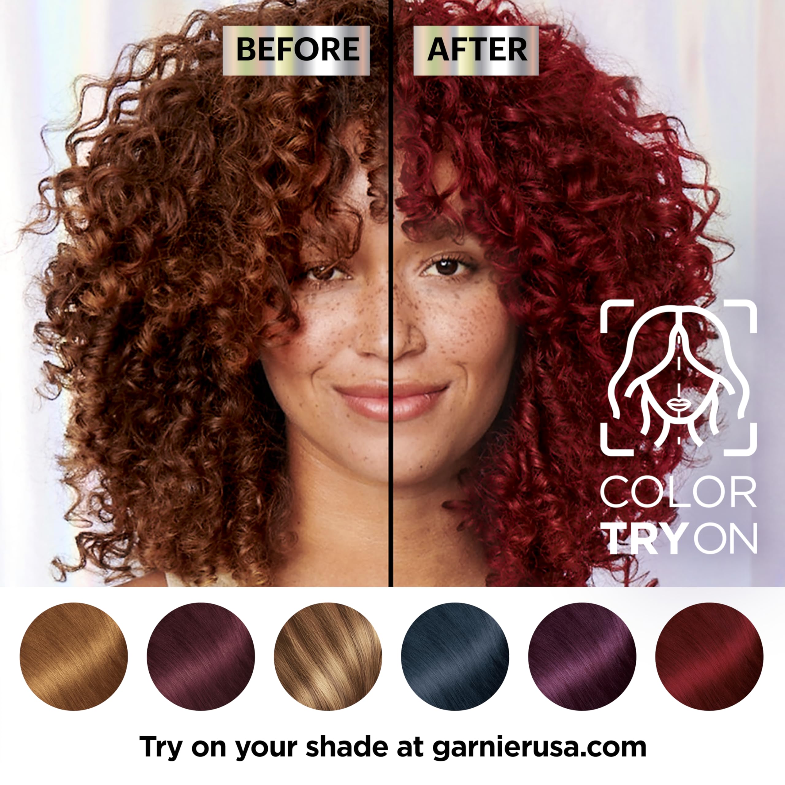 Before and after close up showing pink red hair transformation