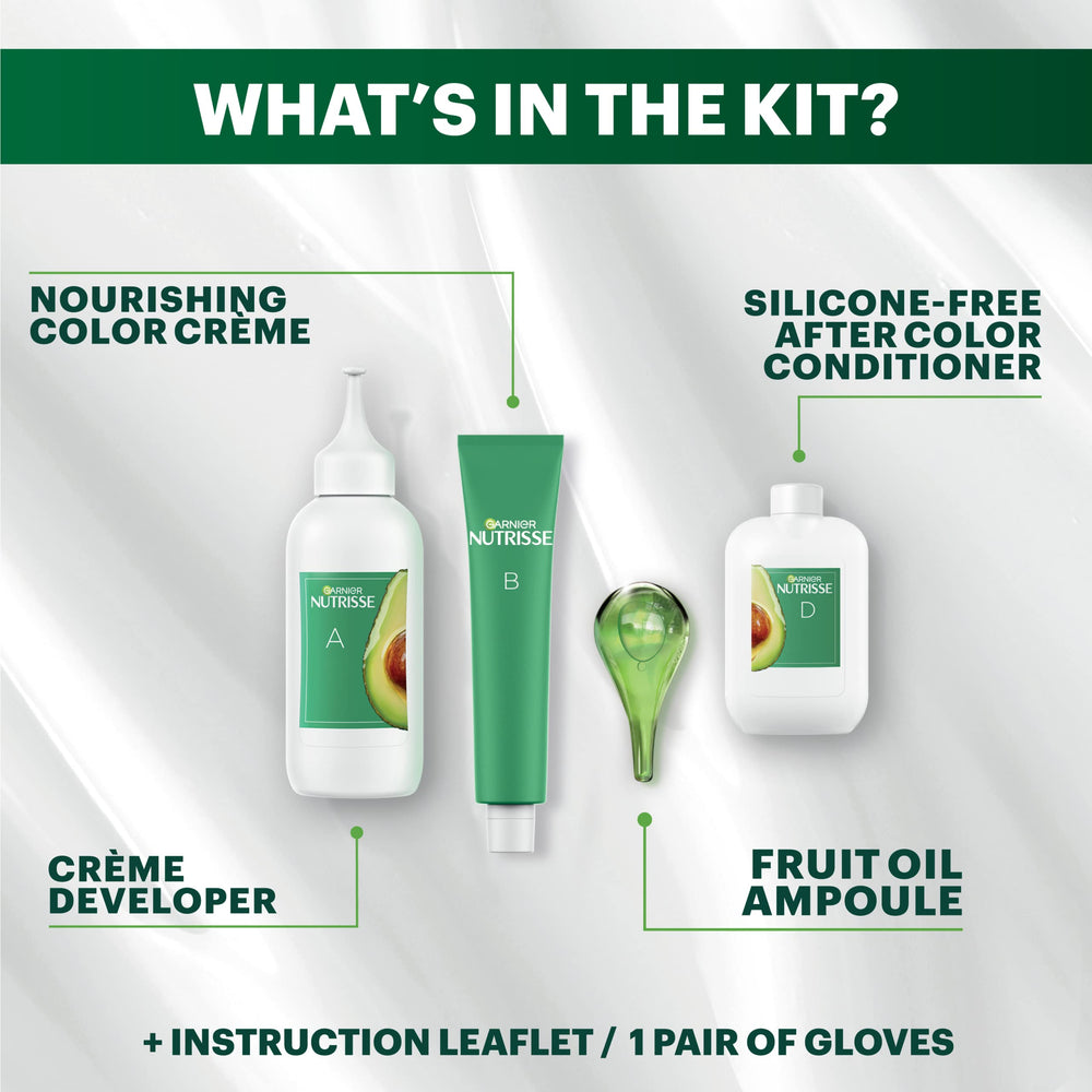 Garnier Nutrisse Ultra Crème application on dry hair for even coverage