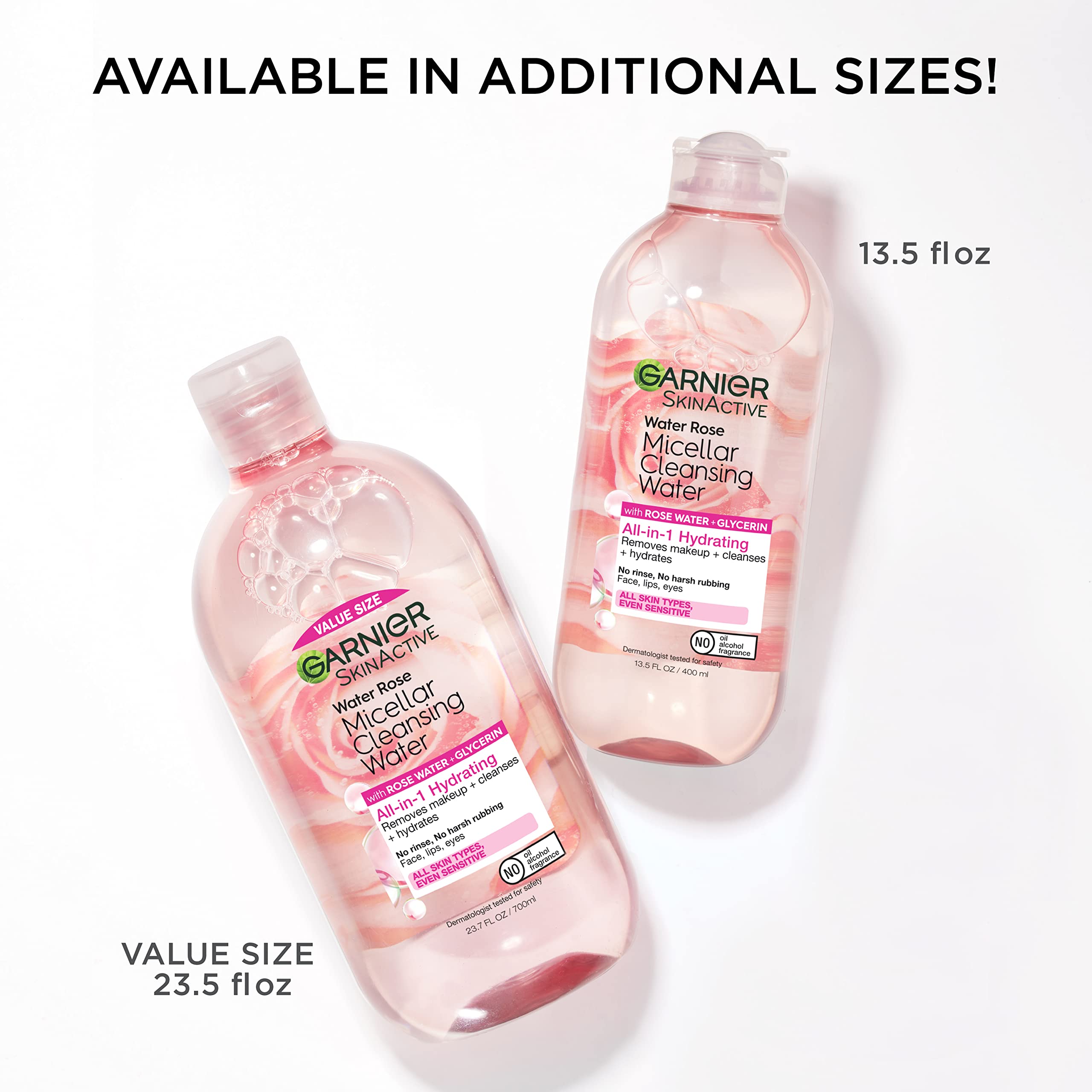 Garnier Rose Water Micellar formula refreshes the skin.