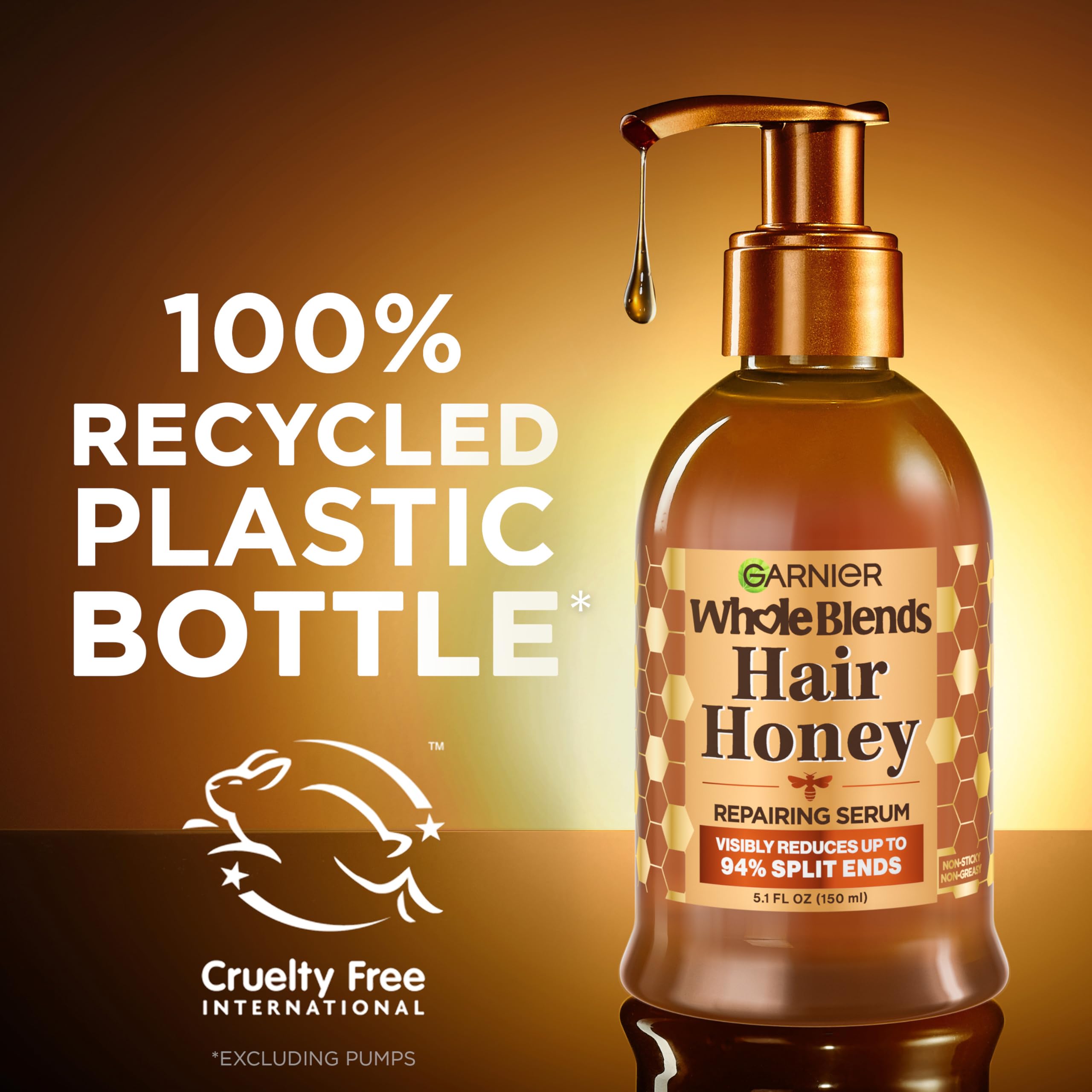 Garnier serum applied to damp or dry hair, no rinse required.