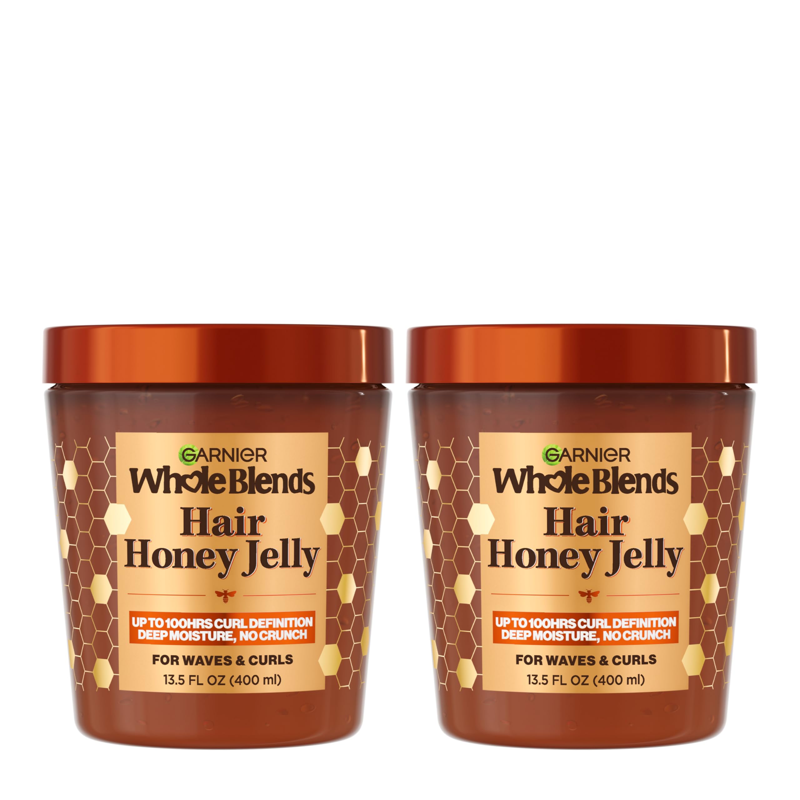 Garnier Whole Blends Honey Jelly bottle close-up showing defining moisture for curls