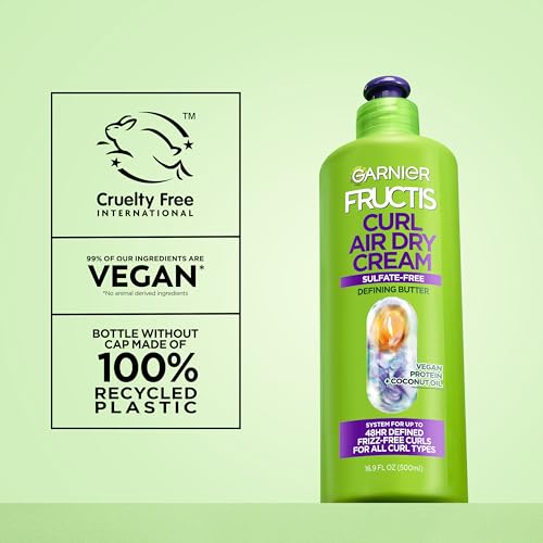 Garnier Fructis Curl Nourish Air Dry Cream after shampoo and conditioner routine
