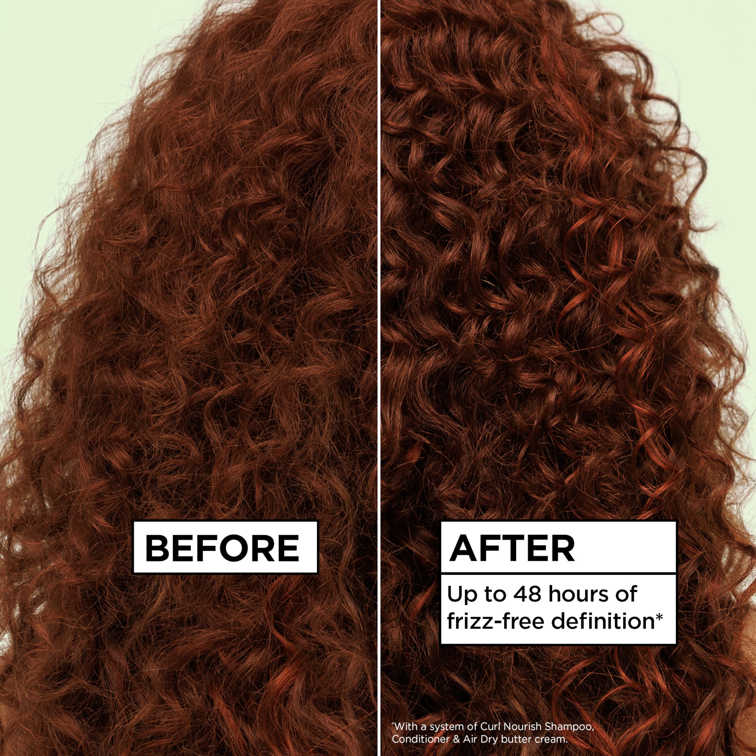 Garnier Fructis Curl Nourish Air Dry Cream applied to damp hair before styling