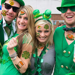 Garsellen tattoo patterns featuring shamrocks and coins for vibrant party looks