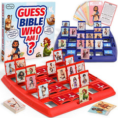 Garybank Guess Bible board game characters enhance family Bible study with engaging clues