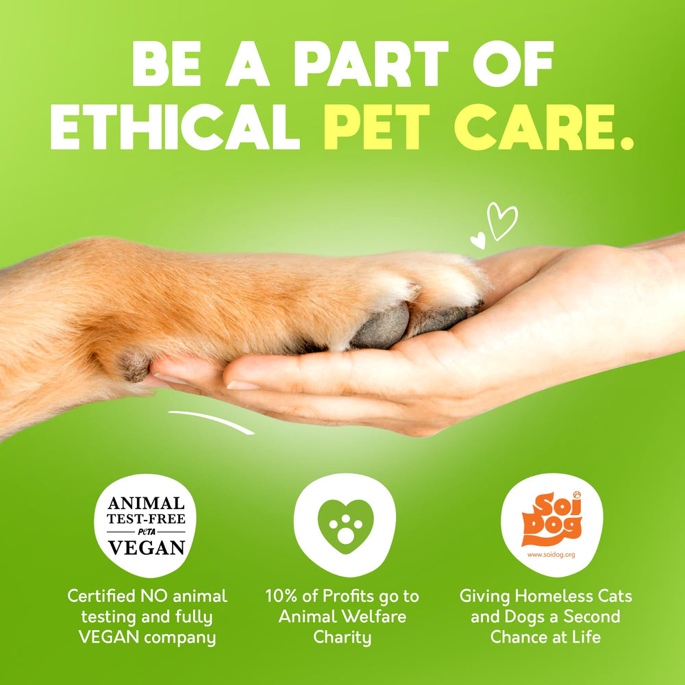 Cruelty-free logo and ethical pet care commitment
