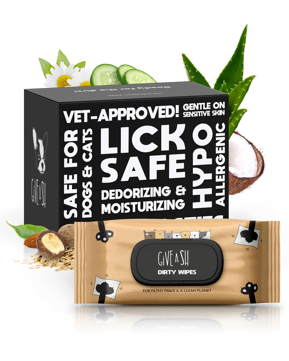 G.A.S Lick-Safe wipes pack of 100 for daily pet cleaning and refreshment