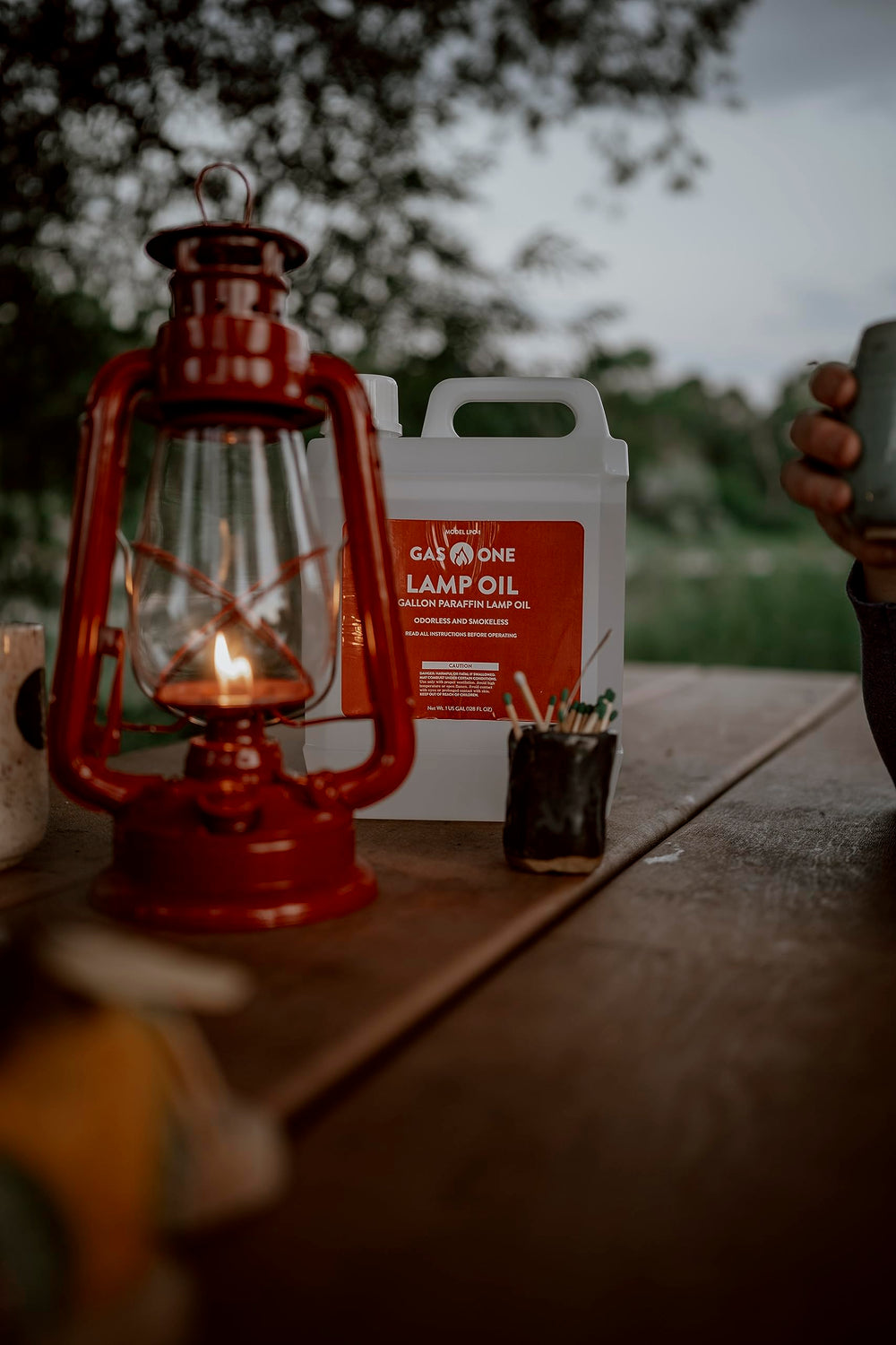 Gas One lamp oil suitable for indoor and outdoor use