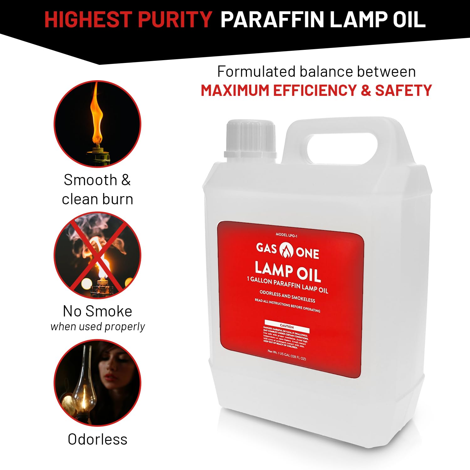 Gas One lamp oil fuels a lantern for cozy outdoor evenings