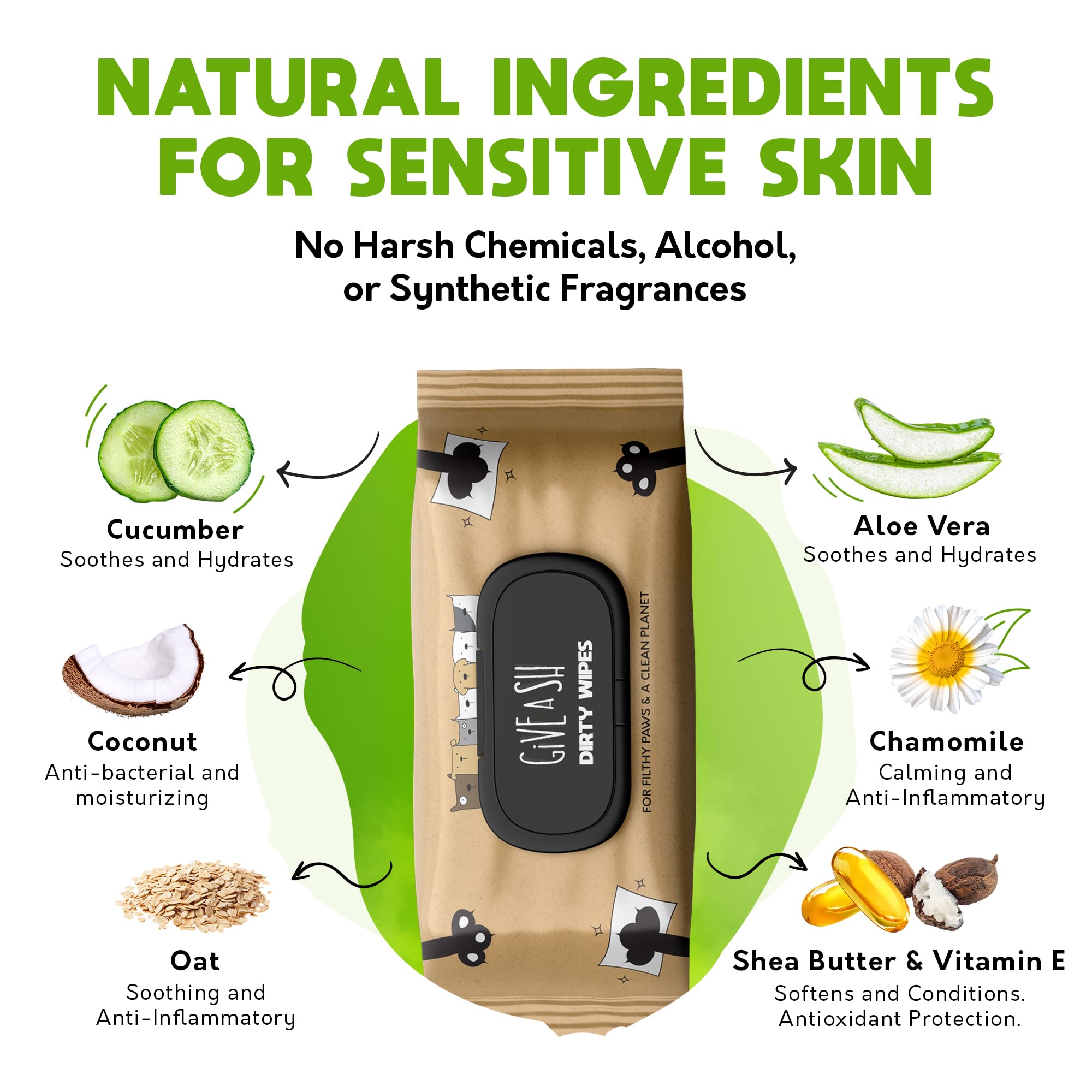 Unscented formula wipe for gentle pet cleaning