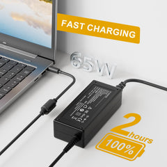 Gasmocs 65W Inspiron charger side view showing slim profile