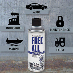 Gasoila Free All 11oz aerosol can for quick rust removal and maintenance.