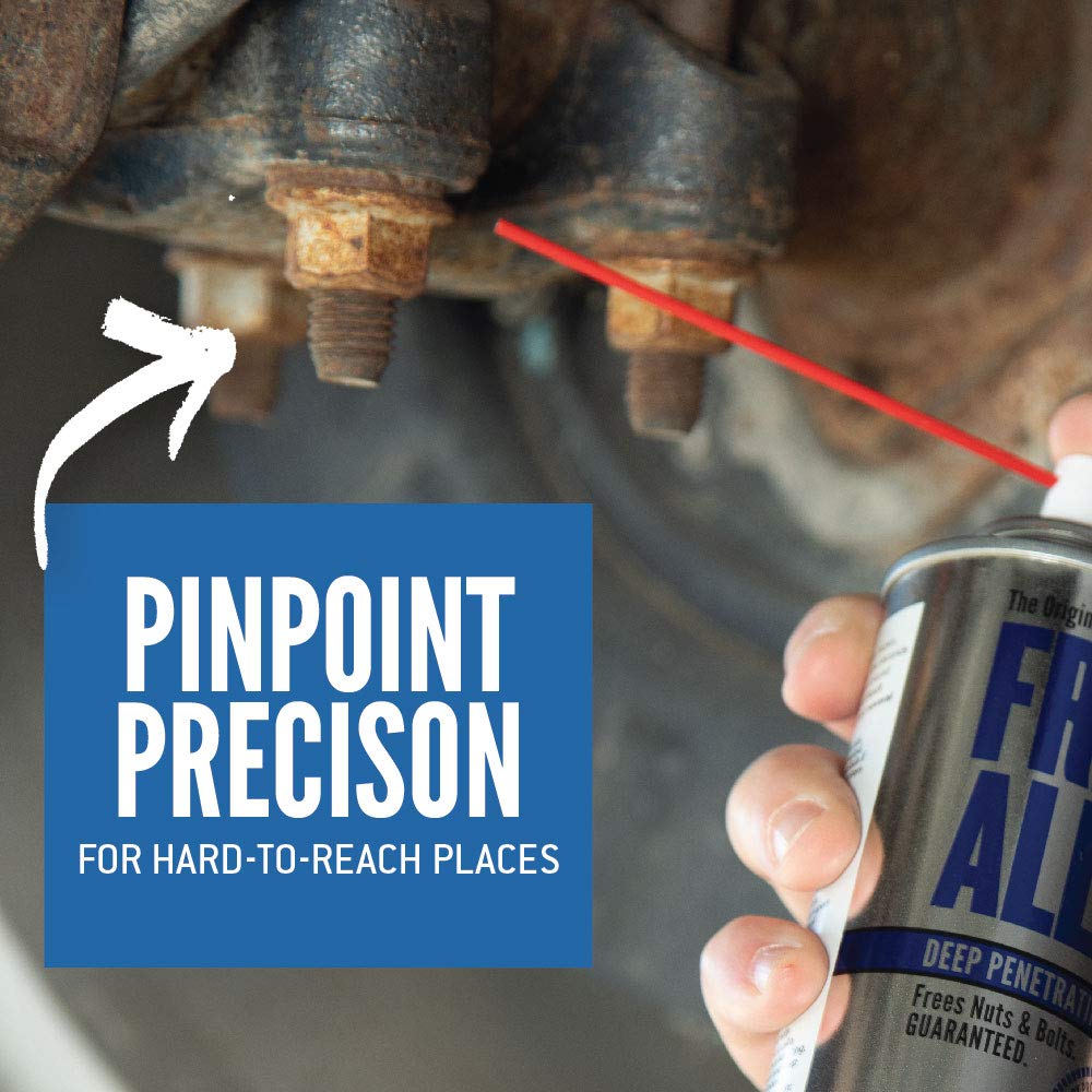 Gasoila Free All on rusted pipe connections reduces friction during disassembly.