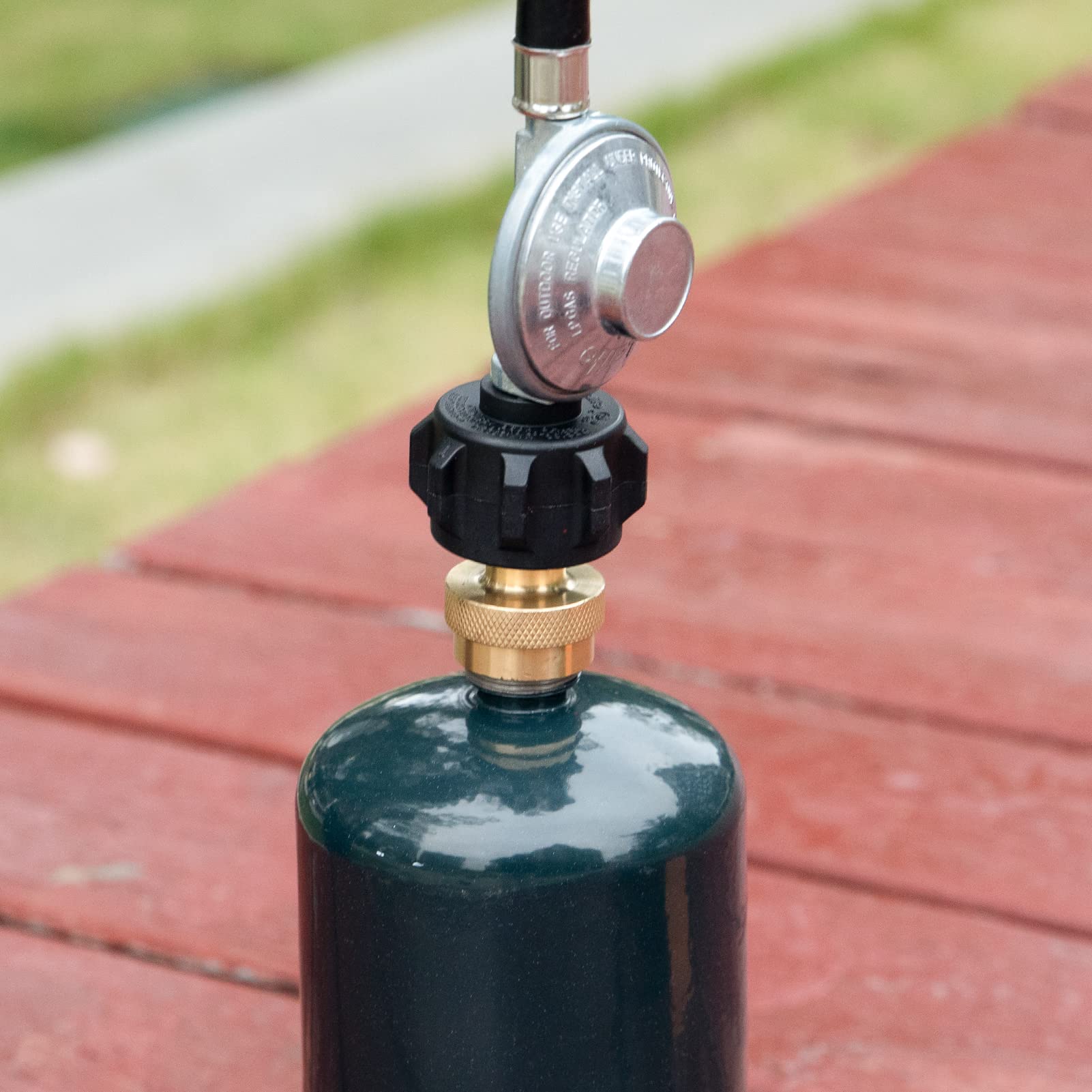 GASPRO BBQ grill fuel accessory offers simple attachment to small propane tanks.