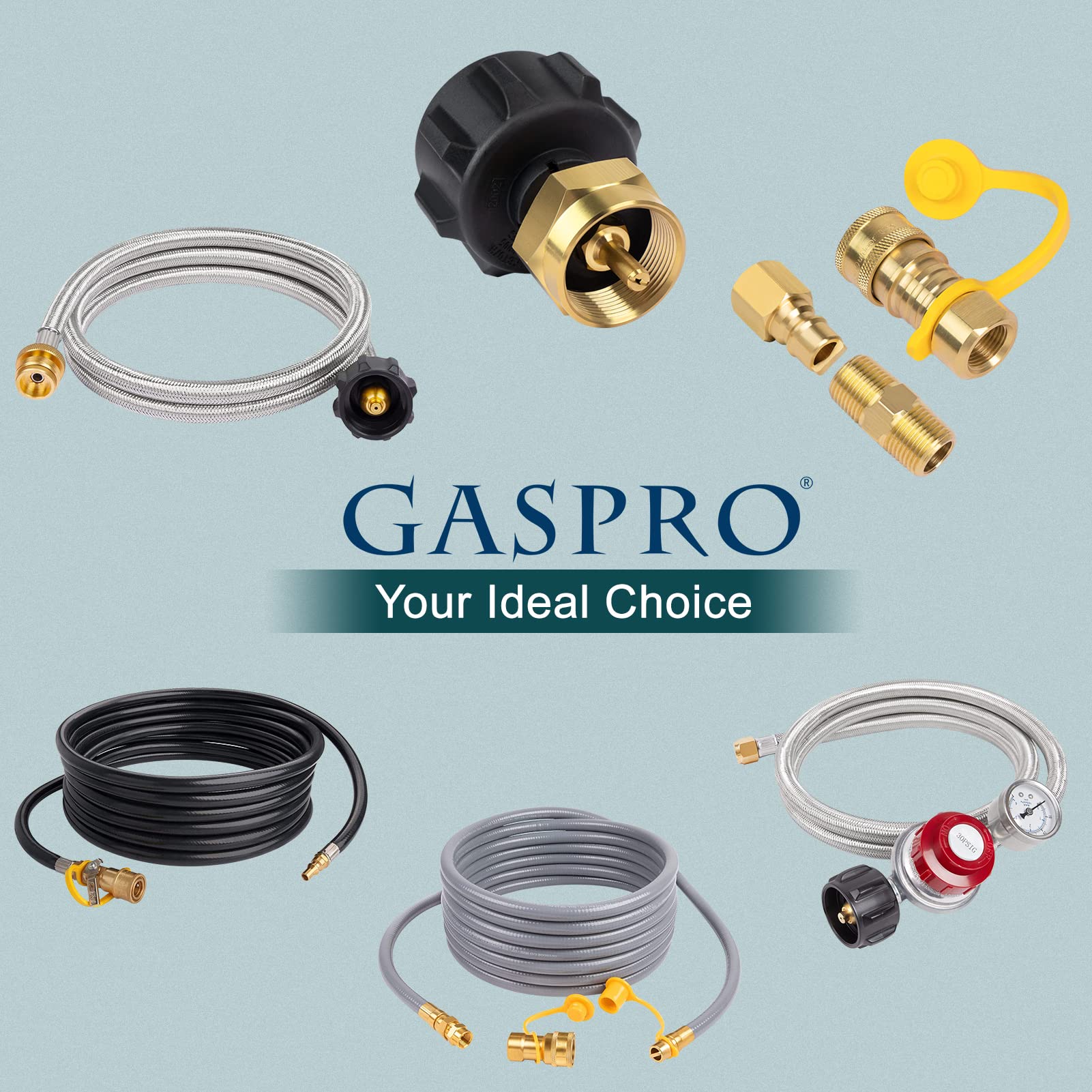GASPRO brass construction ensures long-lasting performance in outdoor use.