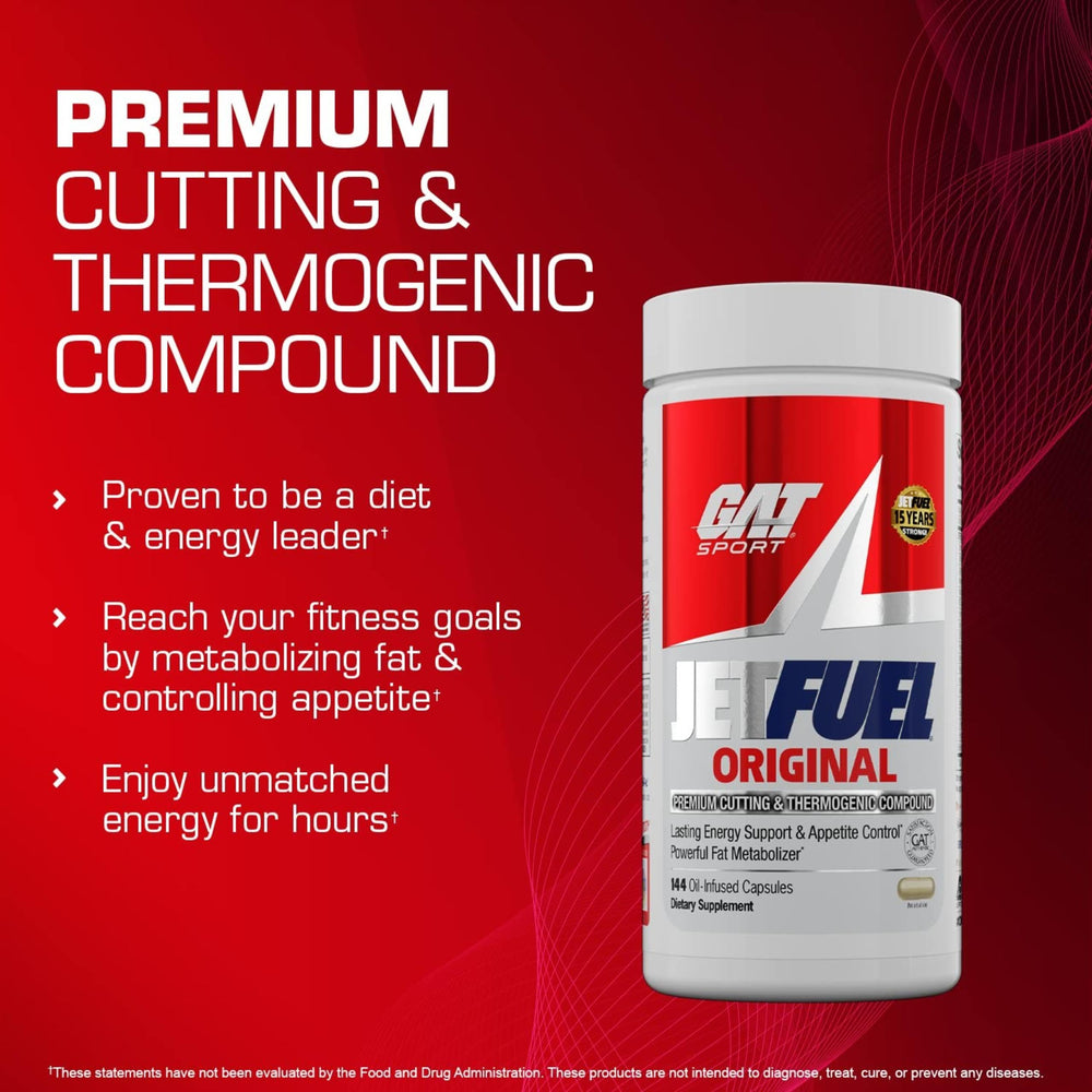 GAT SPORT JetFuel Original energy graphic illustrates quick energy support during training