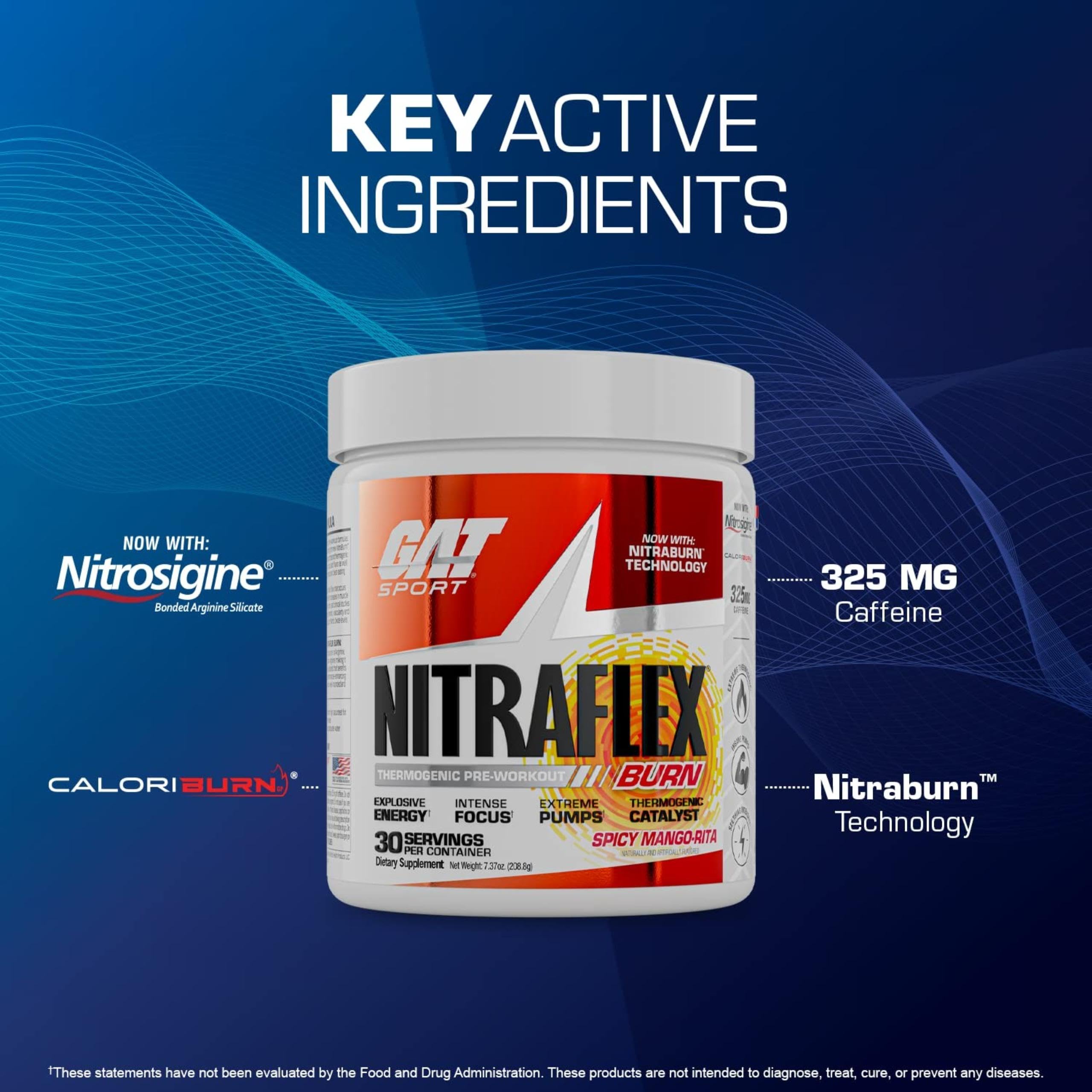 GAT SPORT Nitraflex Burn drink being stirred to show smooth texture.