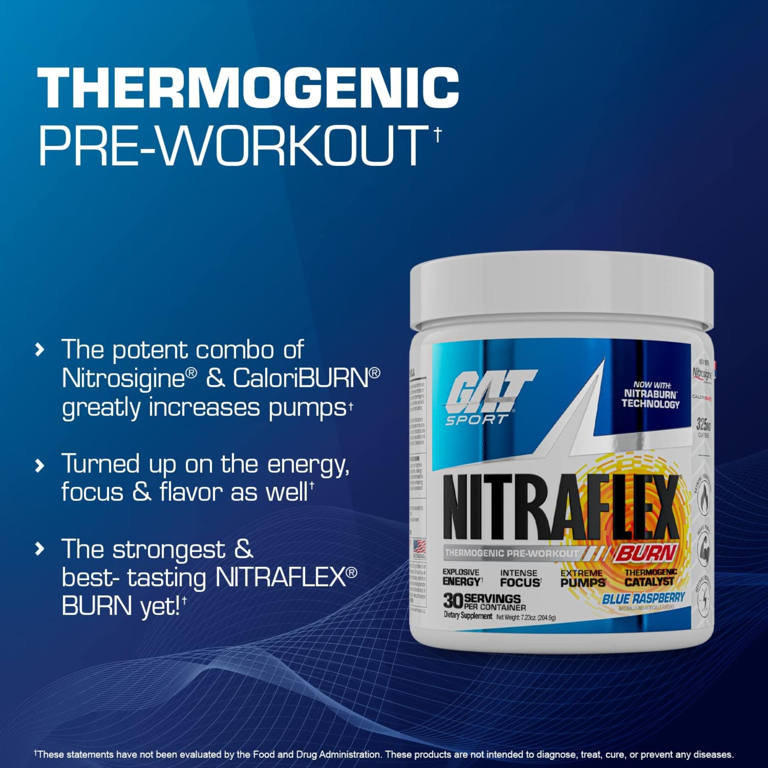 GAT SPORT Nitraflex Burn scoop and powder texture for quick dissolve.