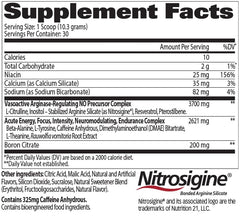 GAT SPORT Nitraflex grape powder scoop showing precise one-scoop serving measurement.