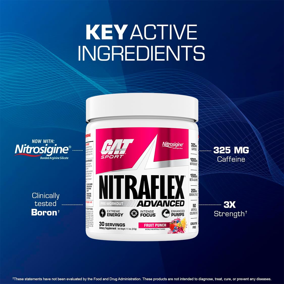 Nitraflex label closeup notes Boron Citrate for potential hormonal support