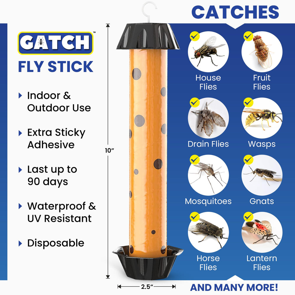 GATCH fly-stick close-up shows strong adhesive for insect capture.