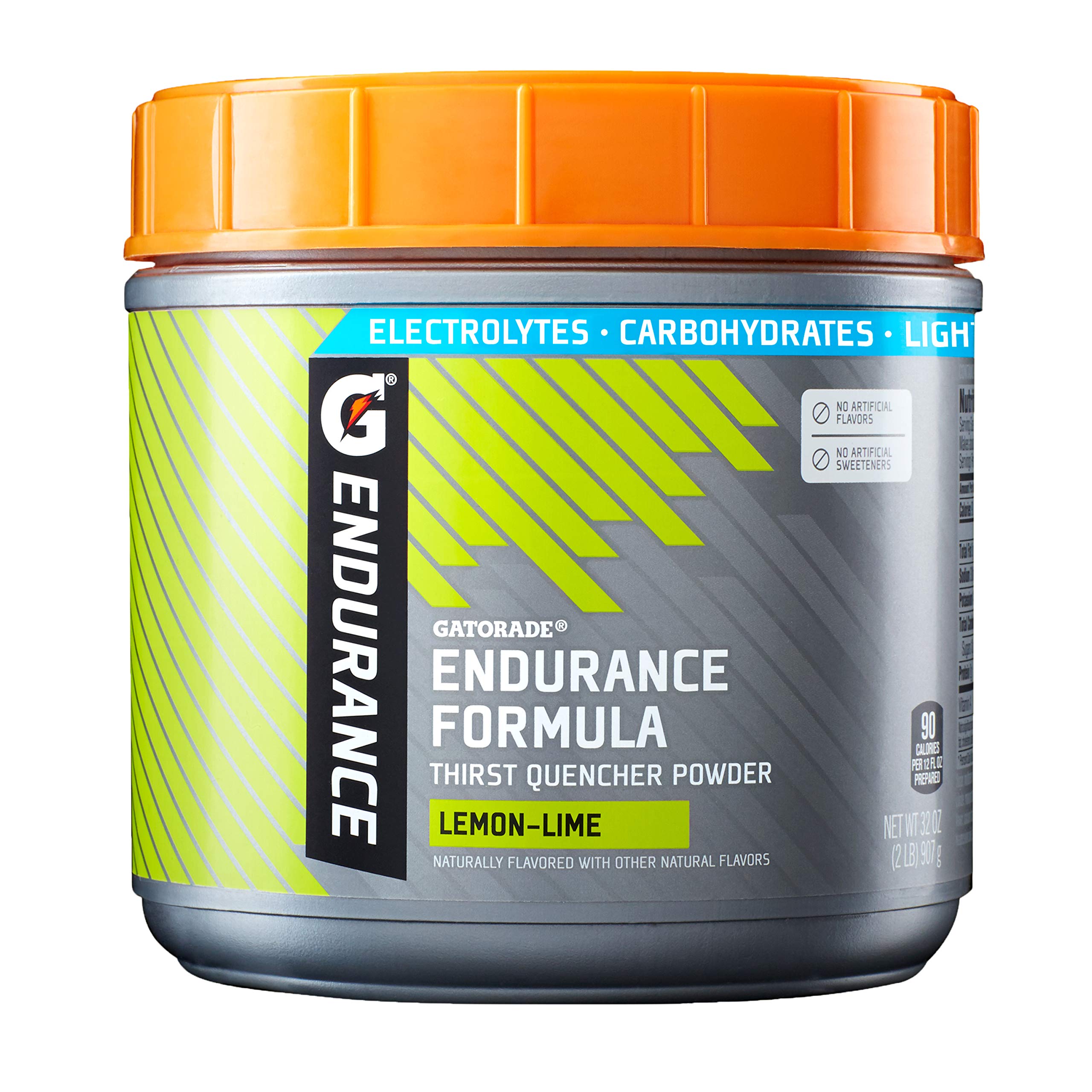 Gatorade Endurance Formula lemon lime powder being poured into water for electrolyte replenishment.