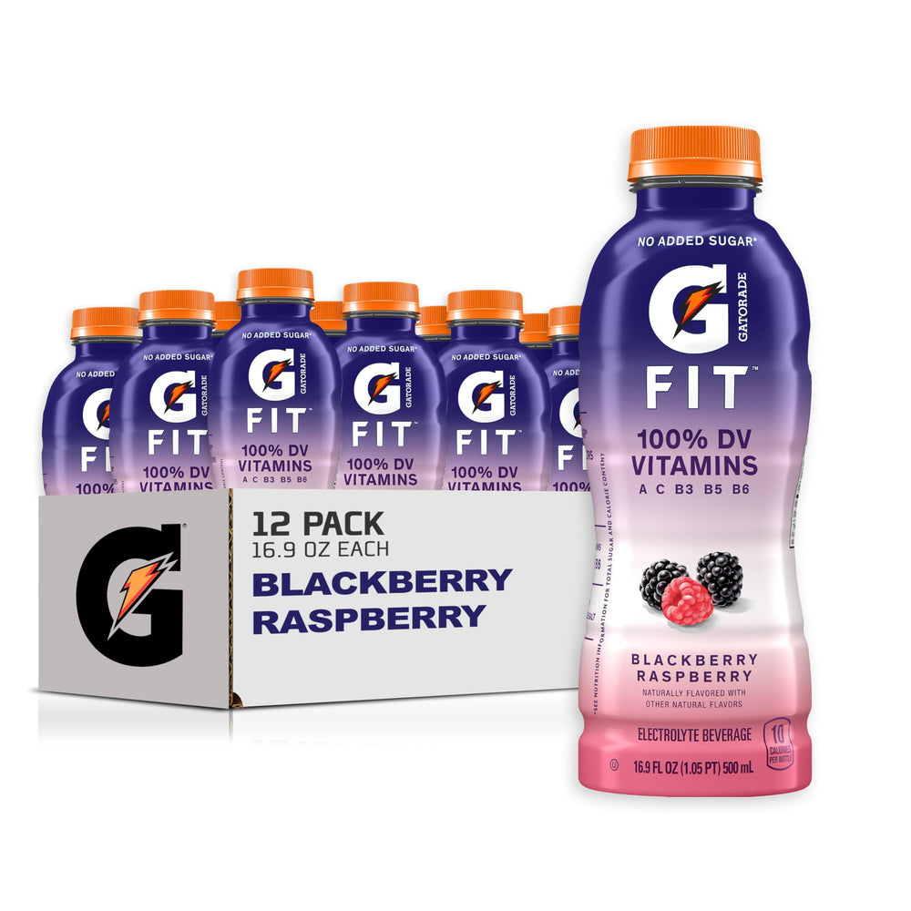 Gatorade Fit berry raspberry bottle front highlights hydration with no added sugar