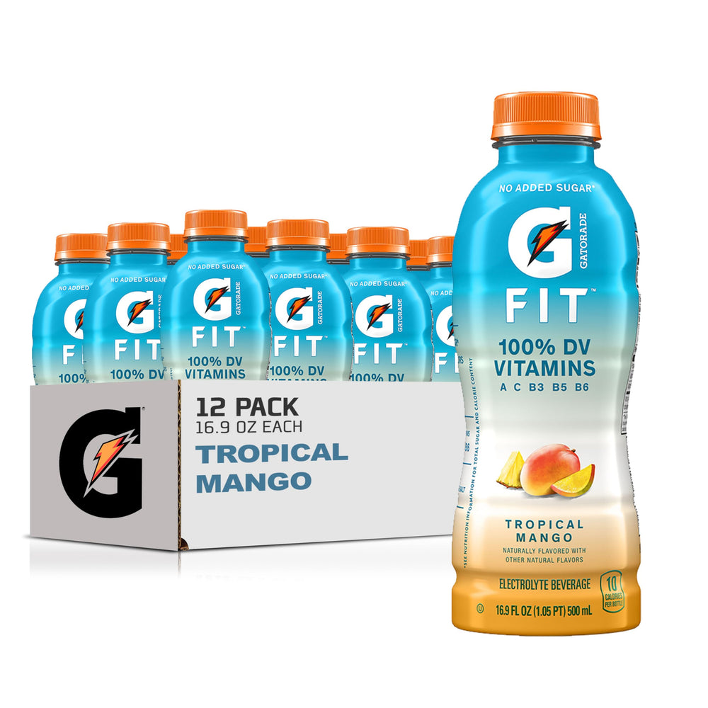 Gatorade Fit Tropical Mango bottle ready for post-workout hydration