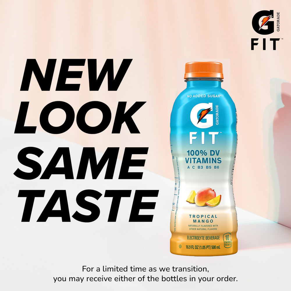 Gatorade Fit Tropical Mango being poured for on-the-go hydration