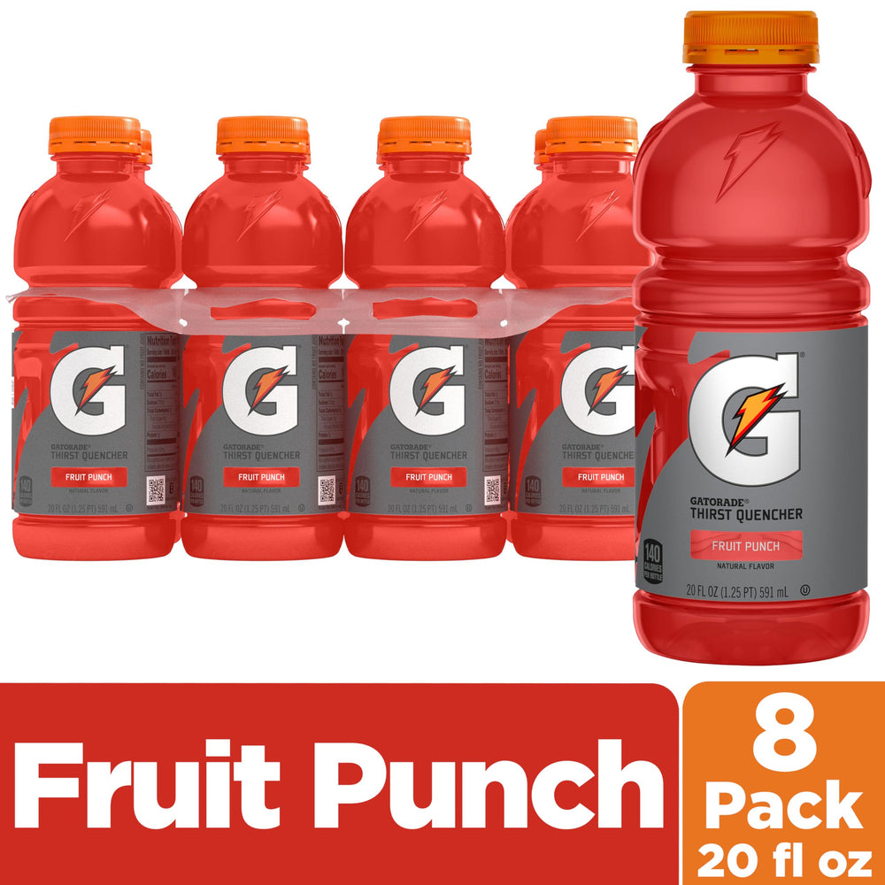 Gatorade Fruit Punch bottle pouring during training sessions.