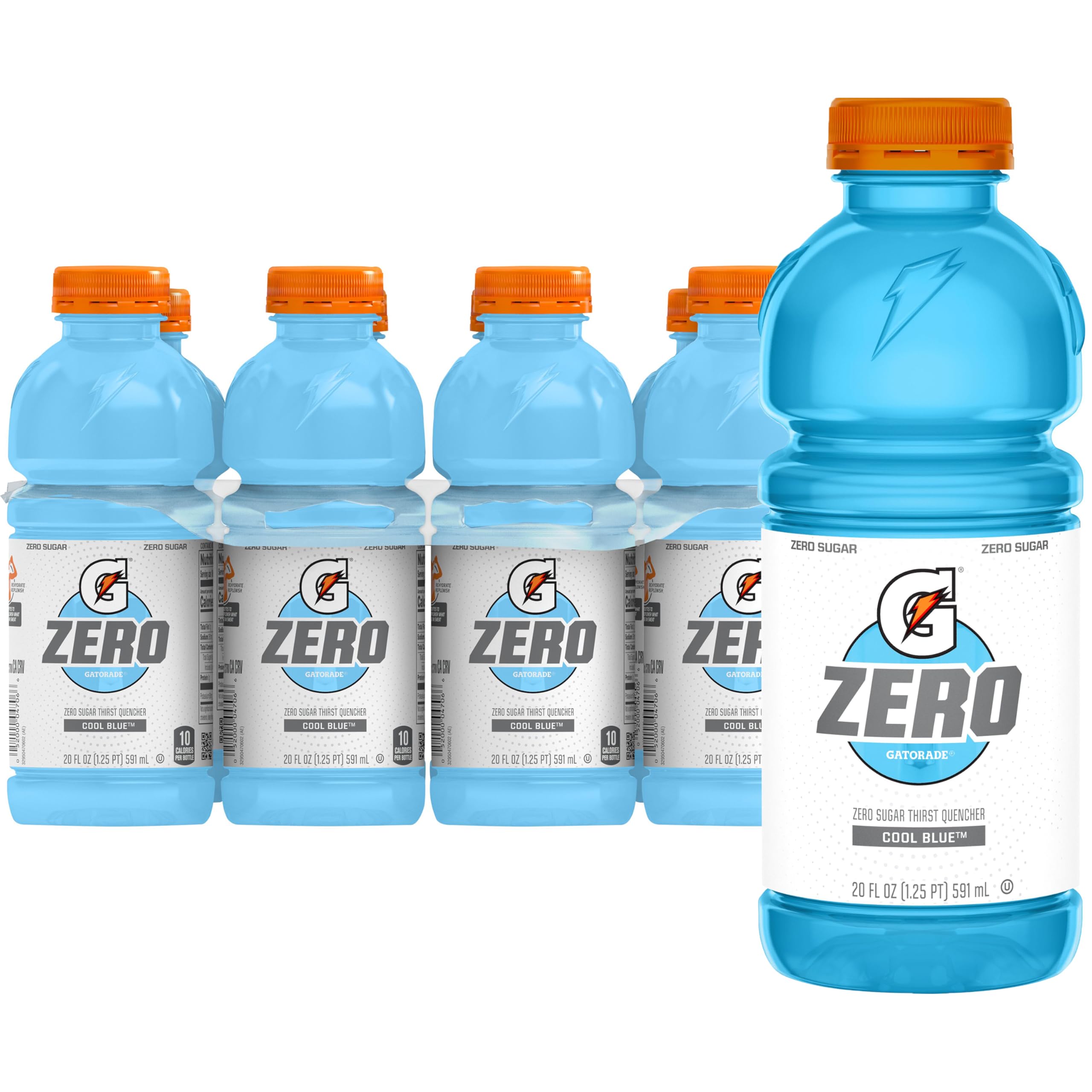 Gatorade G Zero Cool Blue bottle front view for on-the-go hydration