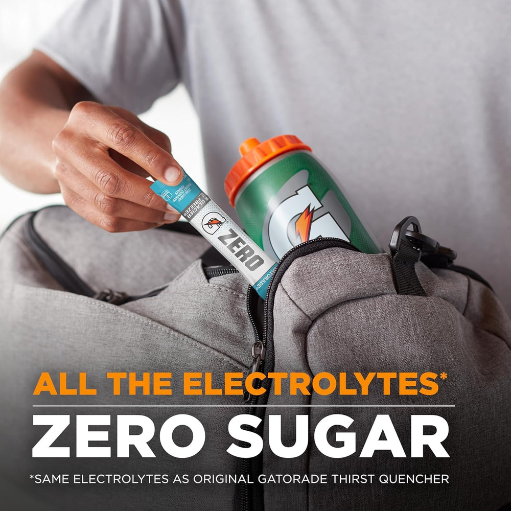 Athlete using Gatorade G Zero Glacier Freeze during a training session.