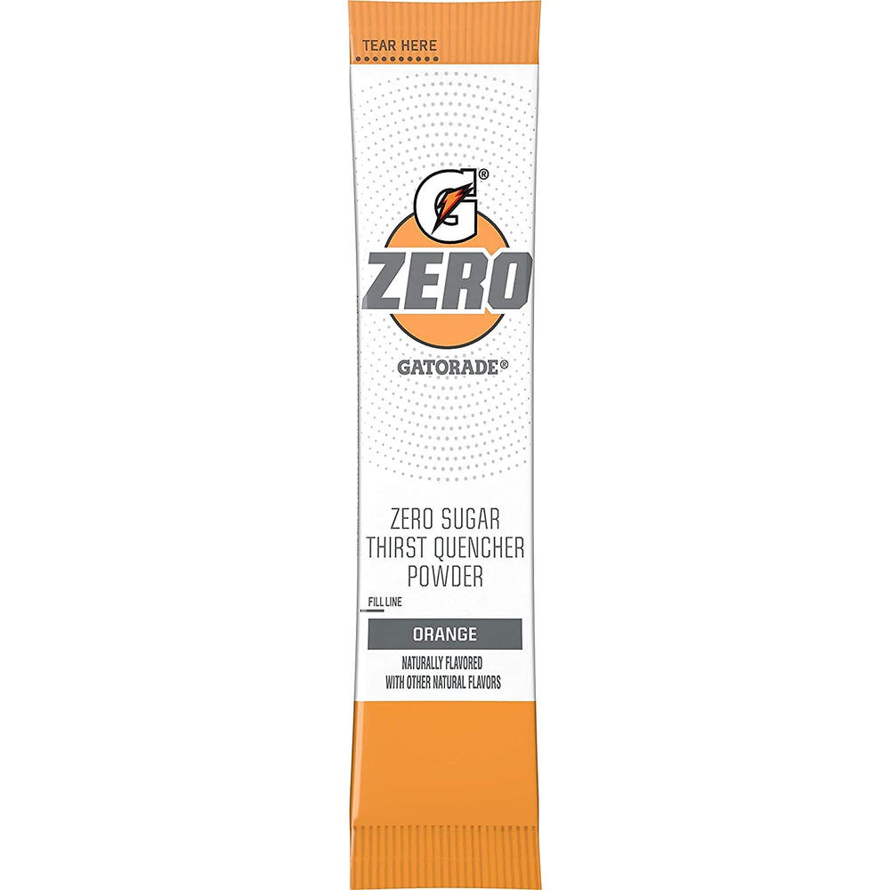 Prepared G Zero orange drink in a 20 oz glass for hydration.