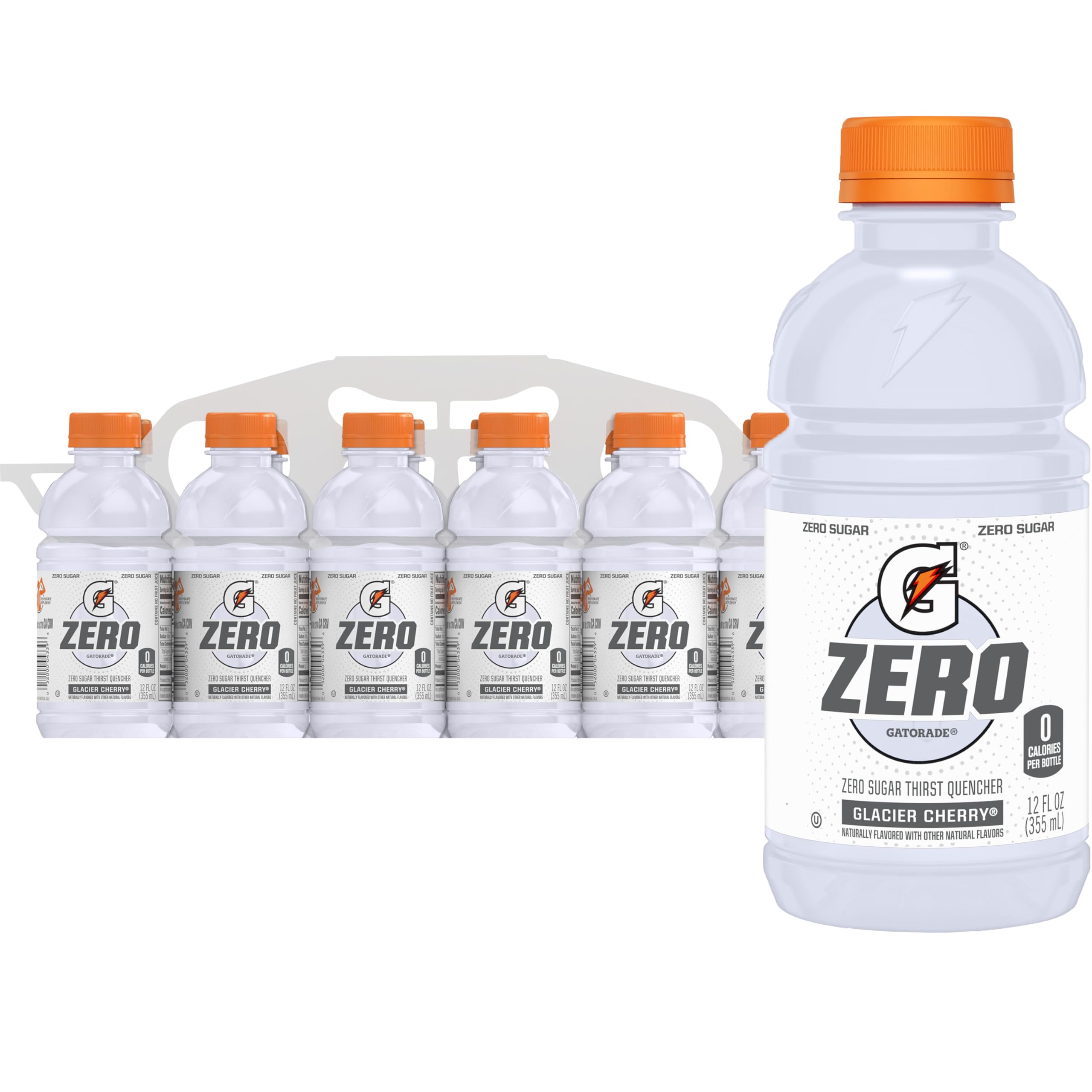 Gatorade G Zero Glacier Cherry 12oz bottle for sugar-free hydration during workouts