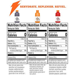 Gatorade G Zero Orange bottle with electrolytes and low calories for training.