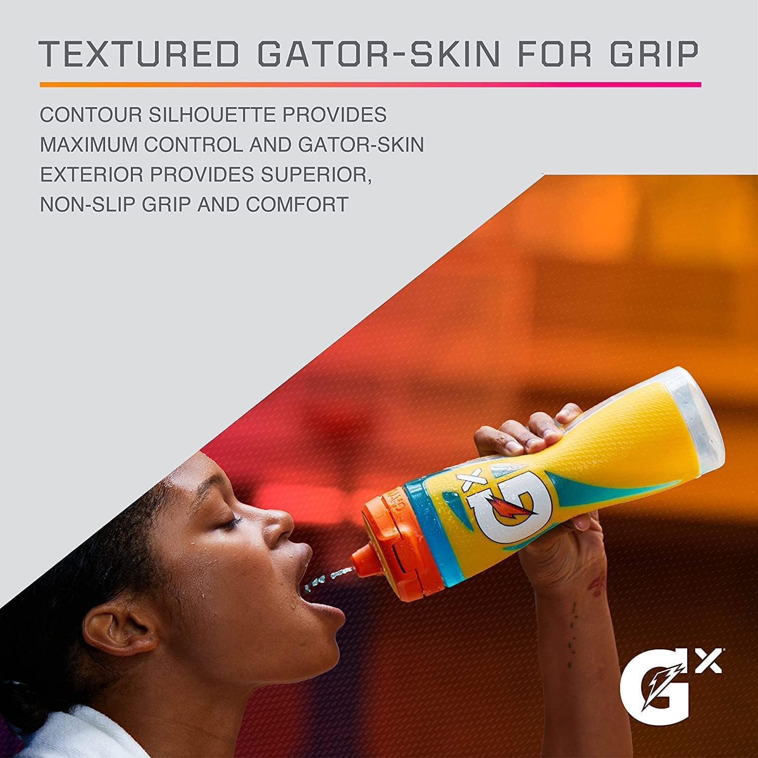 Gatorade Gx bottle in use during training session.