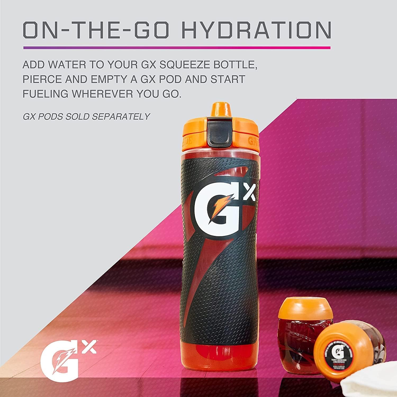 Gatorade Gx formula pod ready for customized hydration routines.