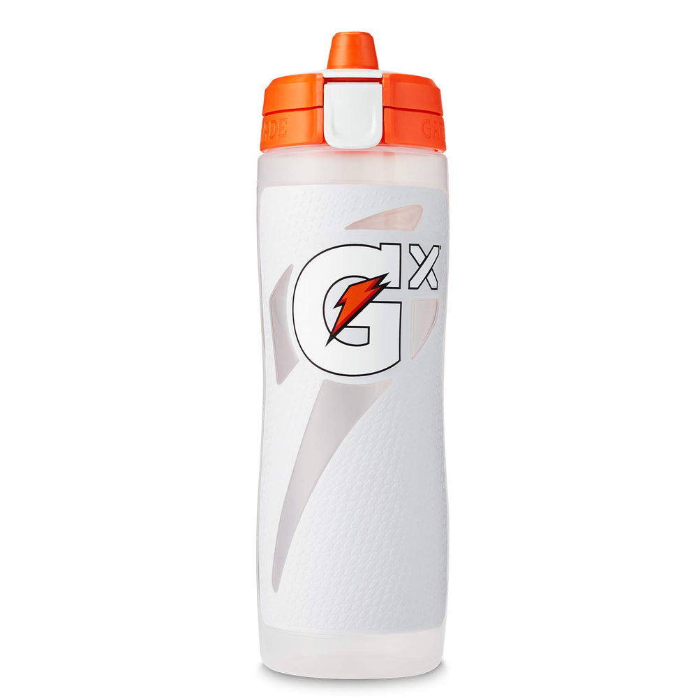 Gatorade Gx plastic squeeze bottle 30oz ready for personalized hydration on the field.