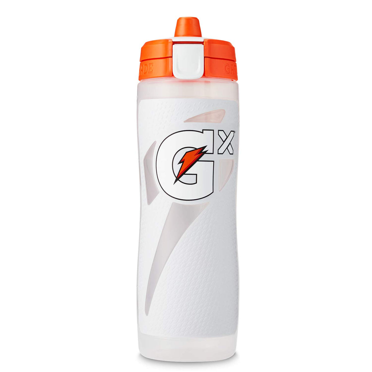 Gatorade Gx plastic squeeze bottle 30oz ready for personalized hydration on the field.