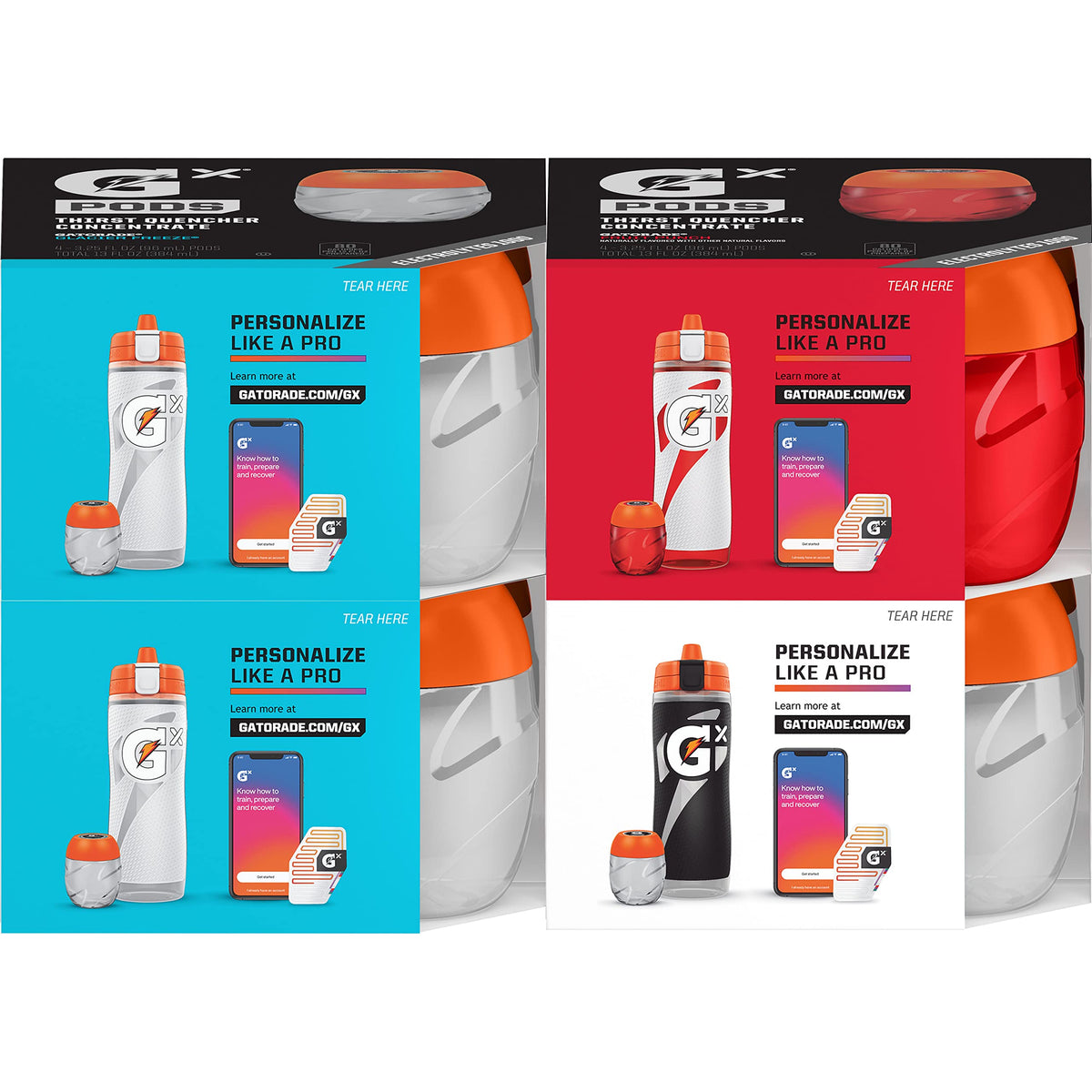 Gatorade Gx Pods 16ct packaging shown for customizable hydration on game day.