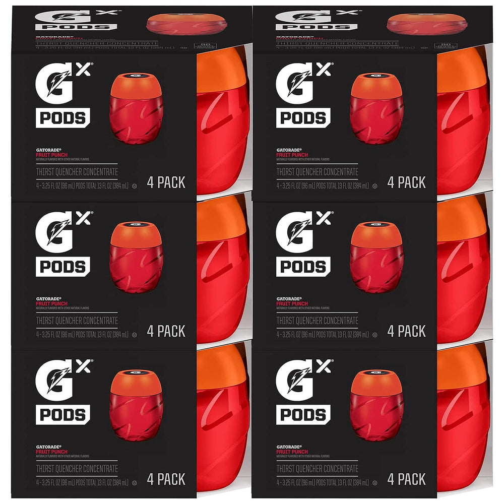 Gatorade Gx Pods Fruit Punch being poured into a bottle for quick hydration.
