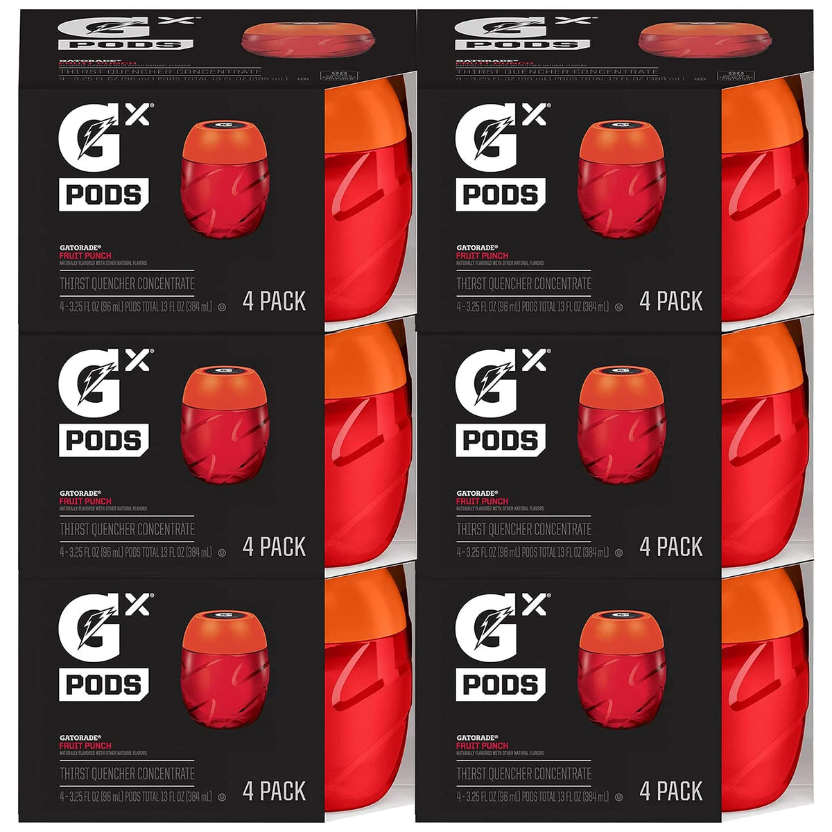 Gatorade Gx Pods Fruit Punch being poured into a bottle for quick hydration.